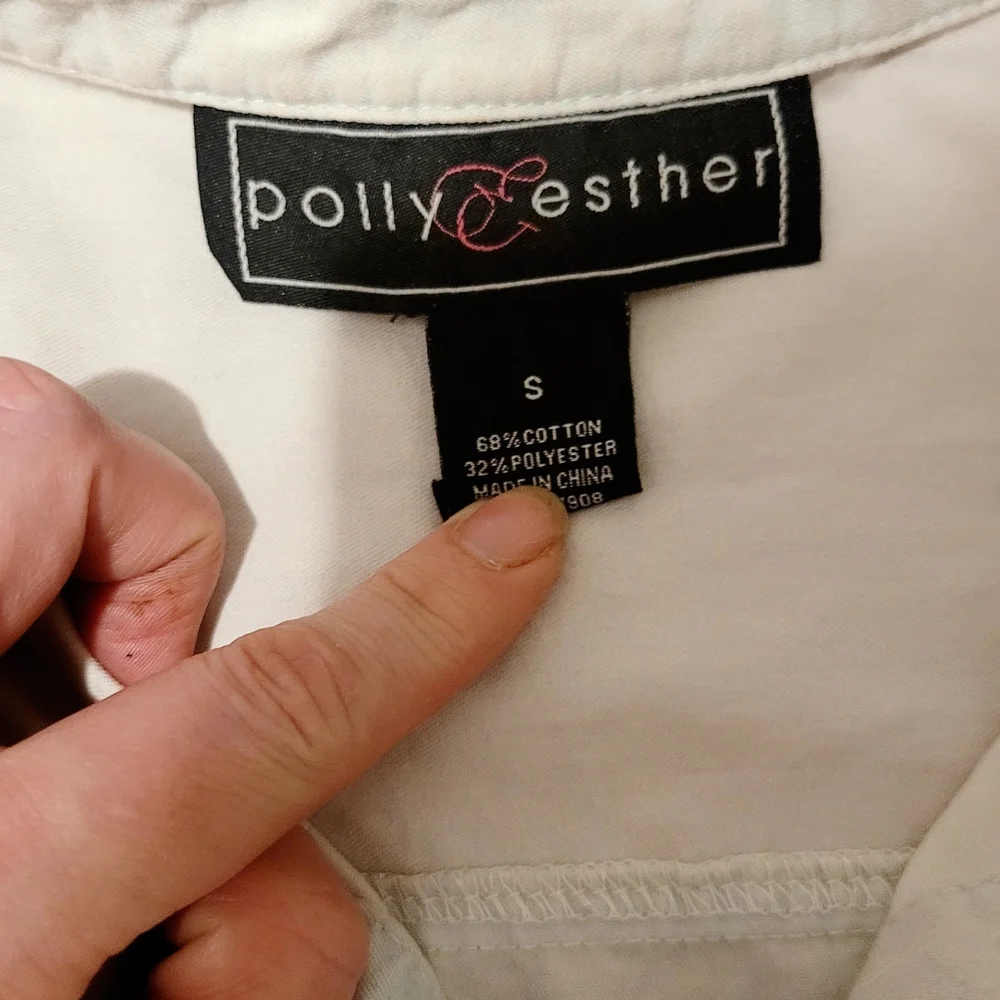 Polly & Esther Light Cream Button-Down Shirt - Picture 3 of 7